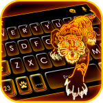 Neon Gold Tiger Keyboard Theme Apk